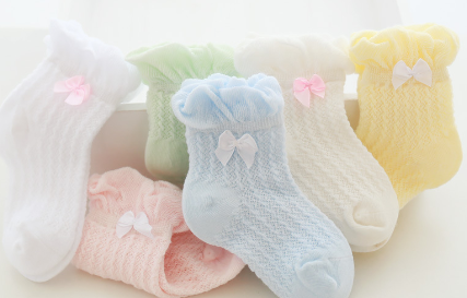 Calcetines de Princesa con Lazo de Hongos para Bebés