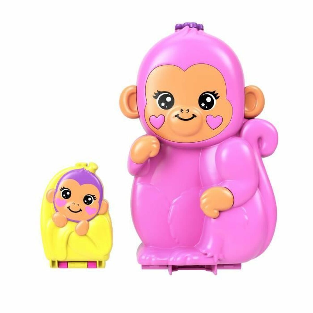 Muñeca bebé con accesorios Polly Pocket Mamá Mono y Bebé
