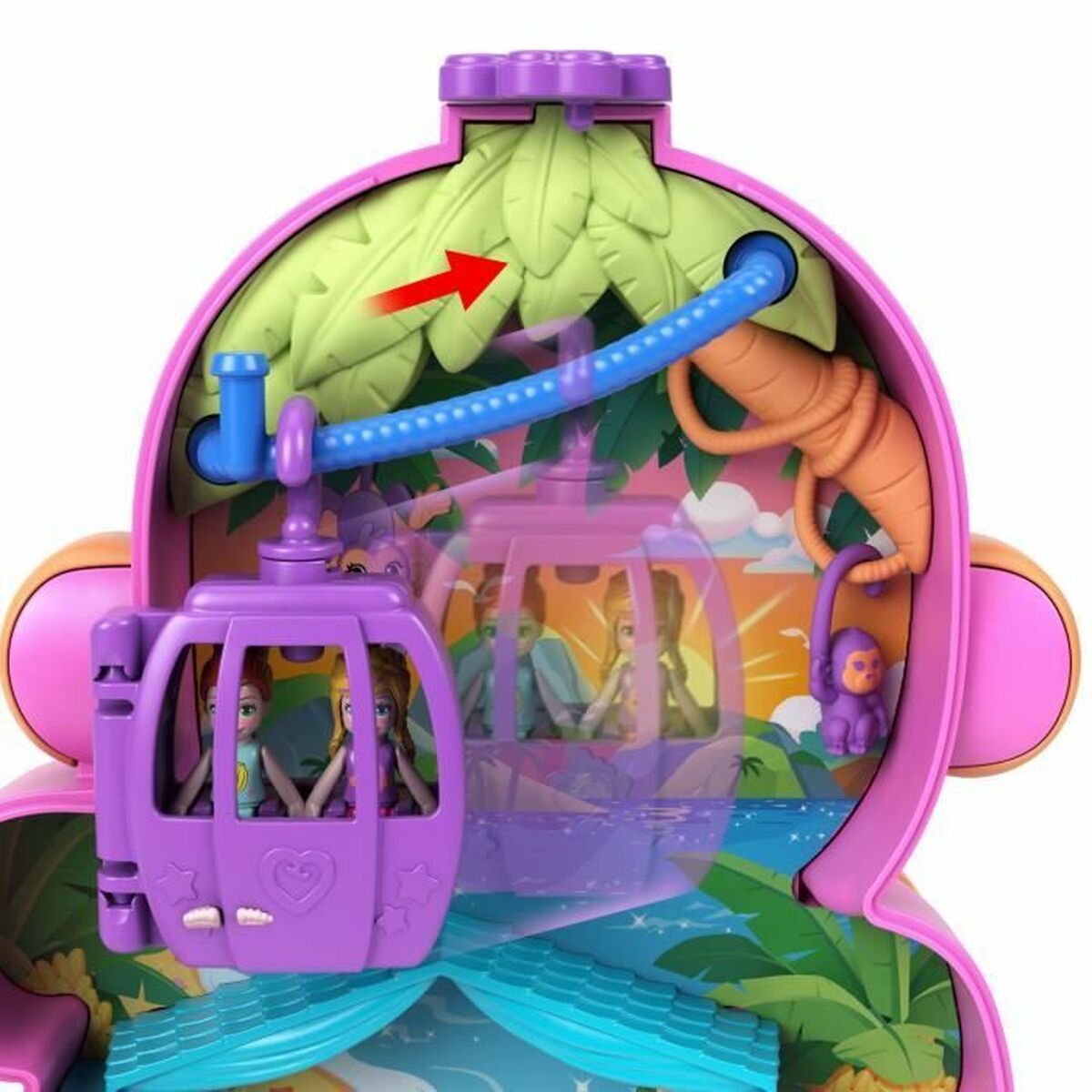 Muñeca bebé con accesorios Polly Pocket Mamá Mono y Bebé