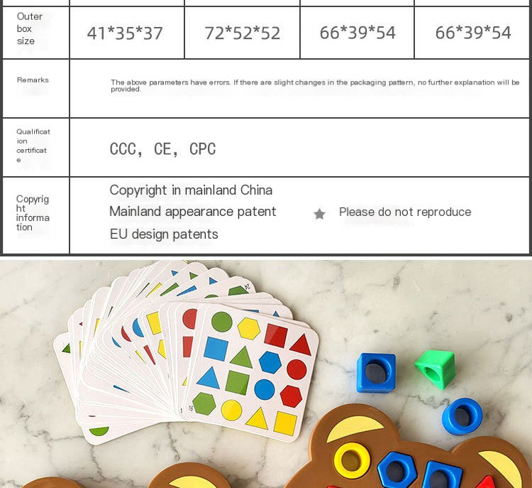 Juego de correspondencia de formas Montessori