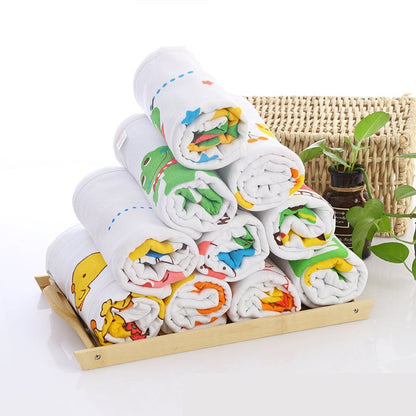 Toalla de baño para bebé con estampado de dibujos animados de doble capa