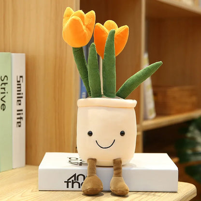 Decoración de planta de peluche Tulipán sonriente