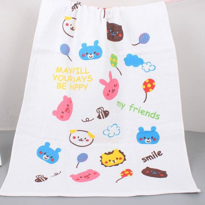 Toalla de baño para bebé con estampado de dibujos animados de doble capa