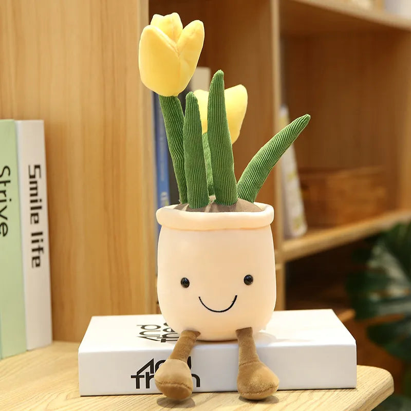Decoración de planta de peluche Tulipán sonriente