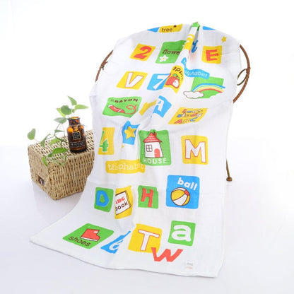 Toalla de baño para bebé con estampado de dibujos animados de doble capa