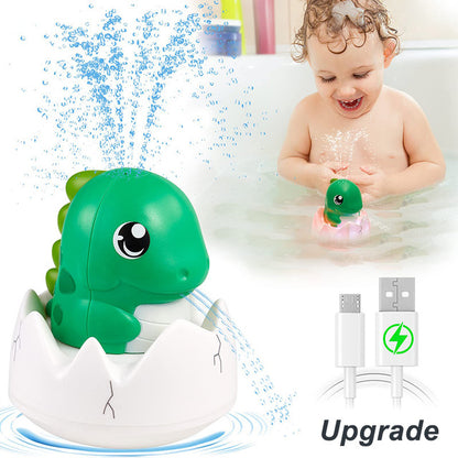 Juguetes de baño de dinosaurio con rociador de agua automático y luz