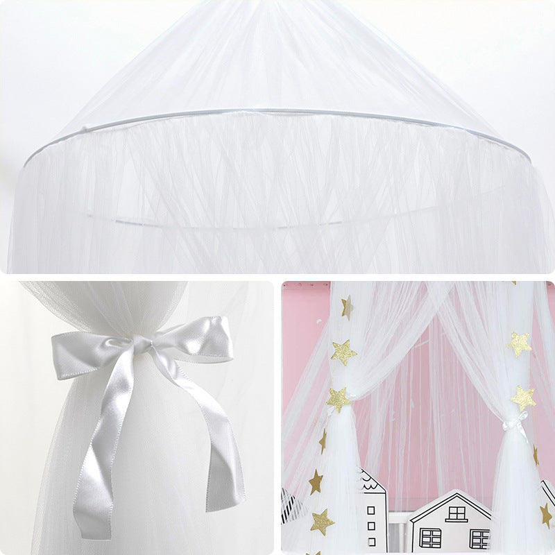 Dosel de cuna para bebé con corona de estrellas soñadora para utilería fotográfica