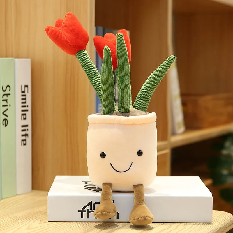 Decoración de planta de peluche Tulipán sonriente