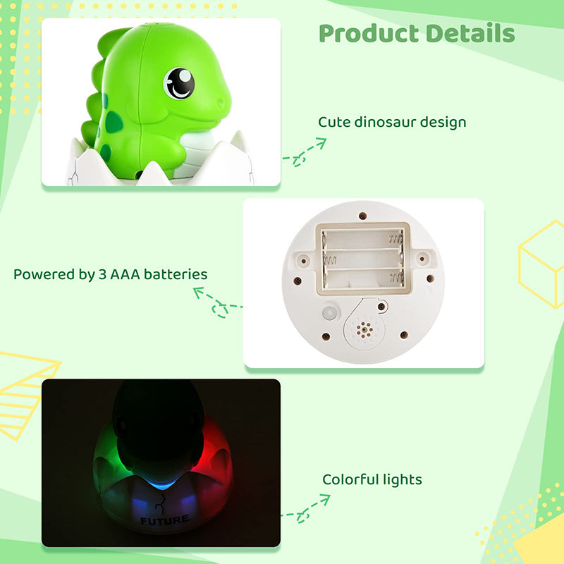 Juguetes de baño de dinosaurio con rociador de agua automático y luz