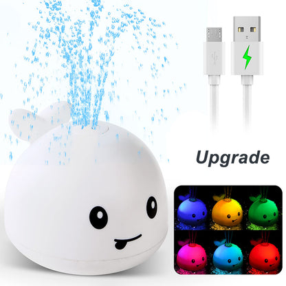 Juguetes de baño de dinosaurio con rociador de agua automático y luz