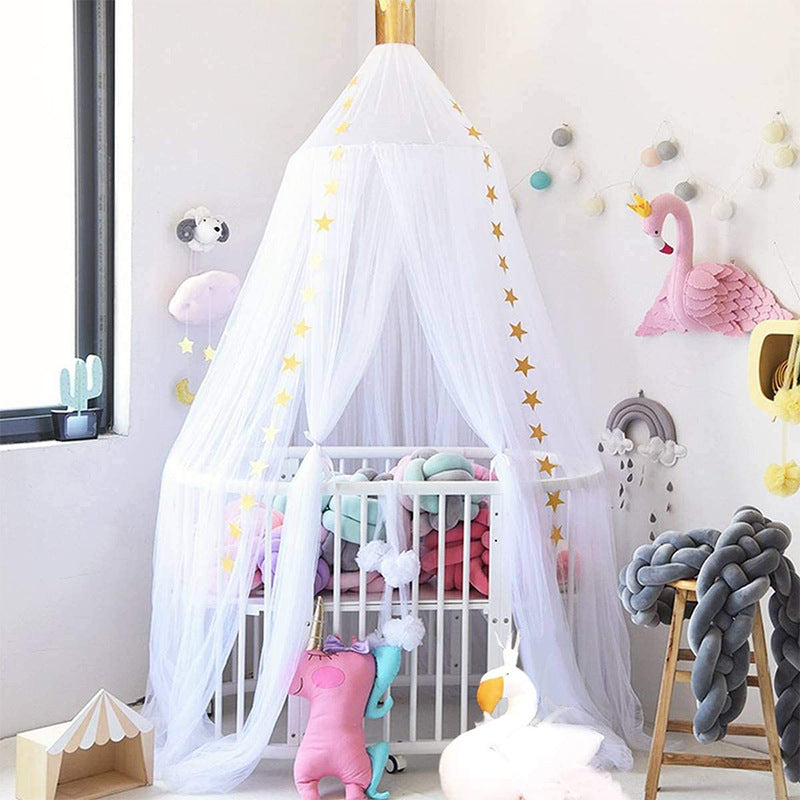 Dosel de cuna para bebé con corona de estrellas soñadora para utilería fotográfica