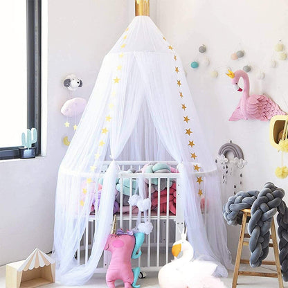 Dosel de cuna para bebé con corona de estrellas soñadora para utilería fotográfica