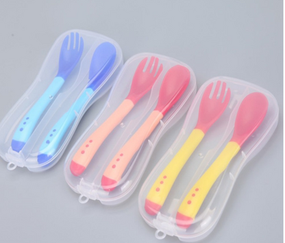 Juego de Cuchara y Tenedor Sensibles a la Temperatura para Bebés