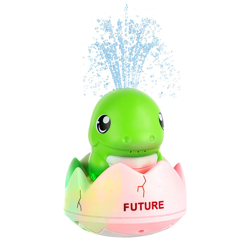 Juguetes de baño de dinosaurio con rociador de agua automático y luz