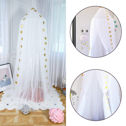 Dosel de cuna para bebé con corona de estrellas soñadora para utilería fotográfica