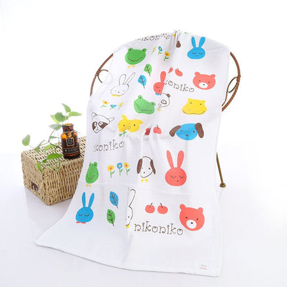Toalla de baño para bebé con estampado de dibujos animados de doble capa