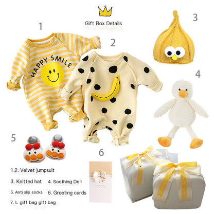 Caja de regalo para recién nacido con vestido de verano y suministros para bebé