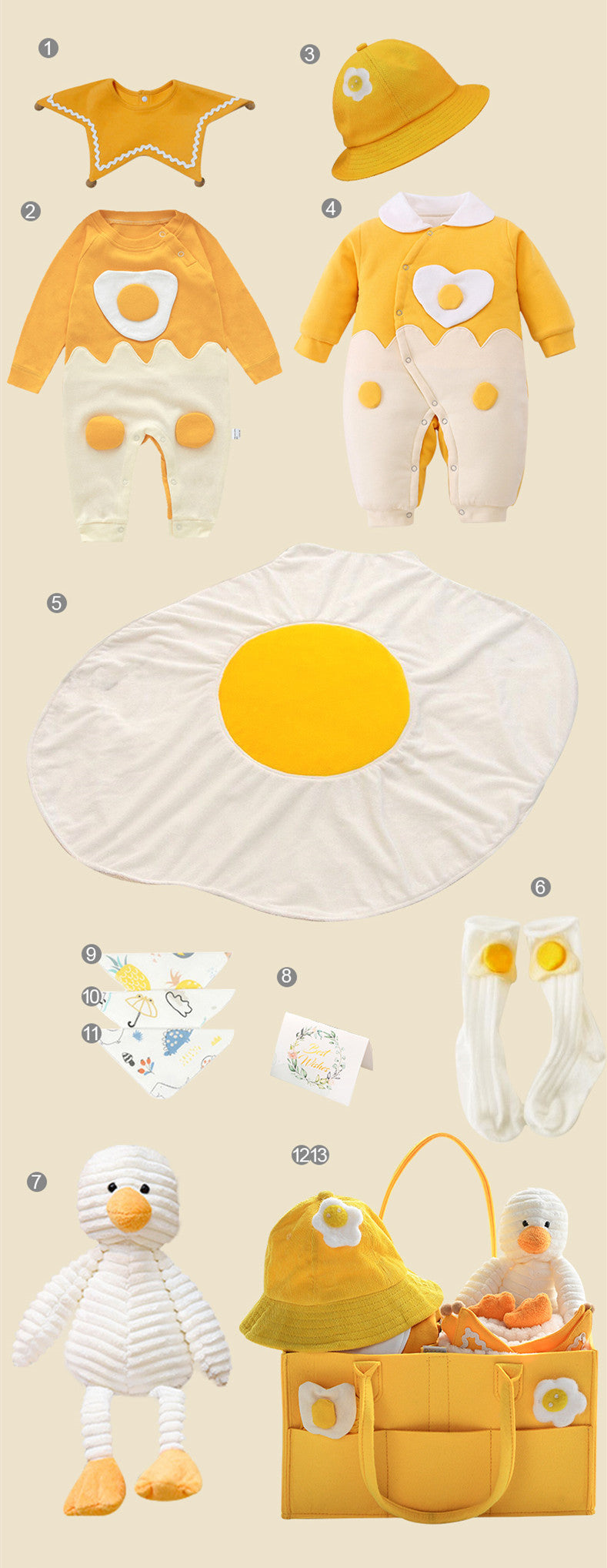 Caja de regalo para recién nacido con vestido de verano y suministros para bebé