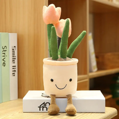 Decoración de planta de peluche Tulipán sonriente