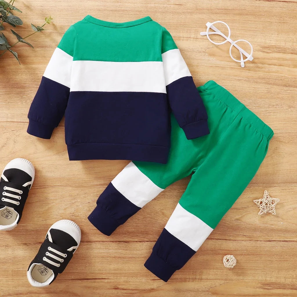 Conjunto de chándal de algodón 2 piezas sudadera y pantalones para niños Happy Everyday-4