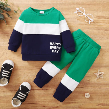Conjunto de chándal de algodón 2 piezas sudadera y pantalones para niños Happy Everyday-3