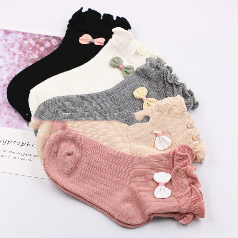 Calcetines de Princesa con Lazo de Hongos para Bebés