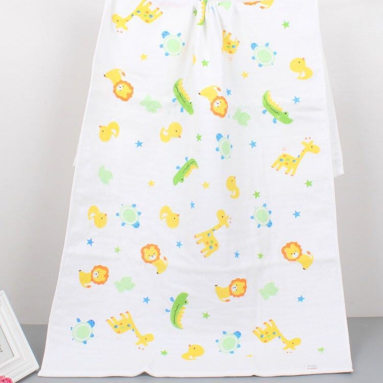 Toalla de baño para bebé con estampado de dibujos animados de doble capa