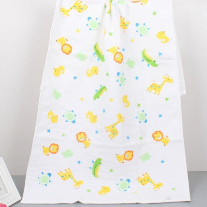 Toalla de baño para bebé con estampado de dibujos animados de doble capa
