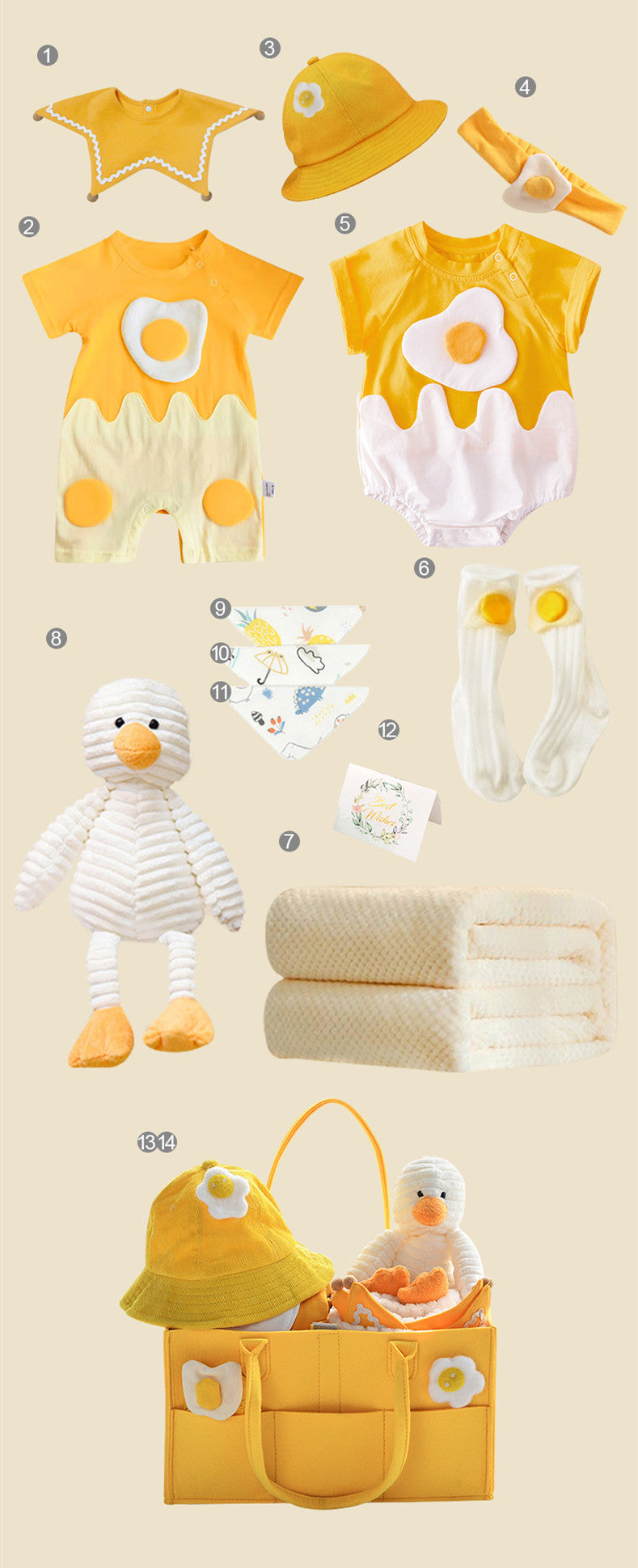 Caja de regalo para recién nacido con vestido de verano y suministros para bebé
