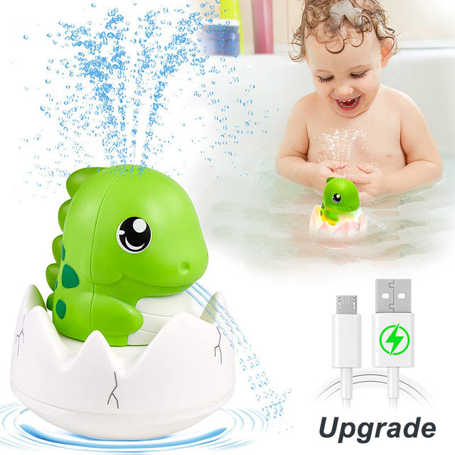 Juguetes de baño de dinosaurio con rociador de agua automático y luz