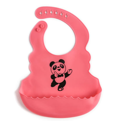 Babero de silicona de grado alimenticio para bebé con bolsillo para la saliva.