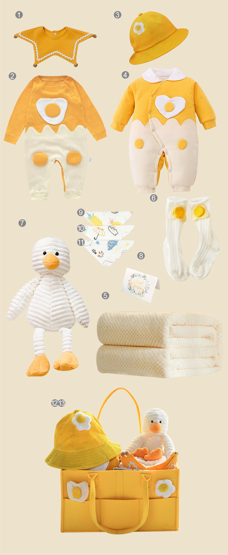 Caja de regalo para recién nacido con vestido de verano y suministros para bebé