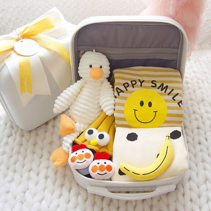 Caja de regalo para recién nacido con vestido de verano y suministros para bebé